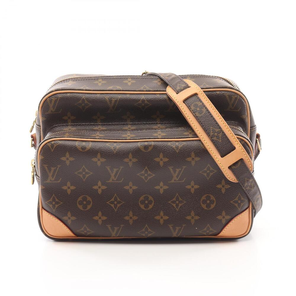 Louis Vuitton Nile Shoulder Bag Canvas Leather Monogram Brown